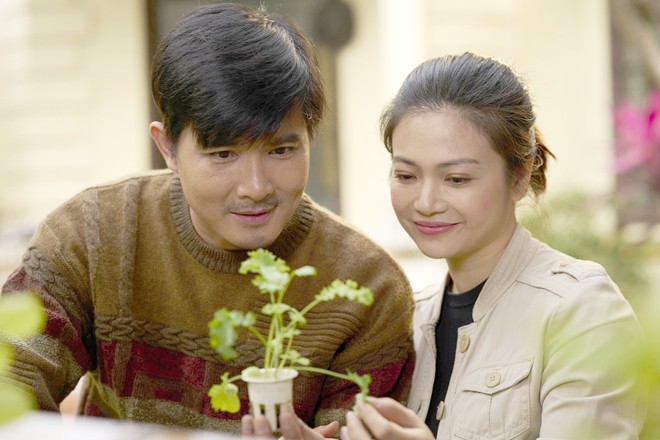Kiều Anh và Quang Sự trong vai vợ - chồng phim Gia đình mình vui bất thình lình